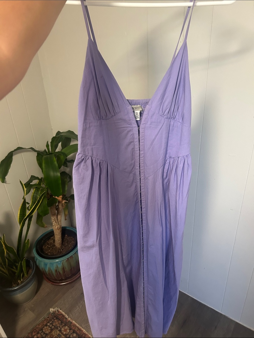 Urban Outfitters Cedar Poplin Corset Midi Dress Lavender Purple XS